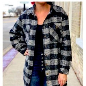 Black and white plaid Shacket